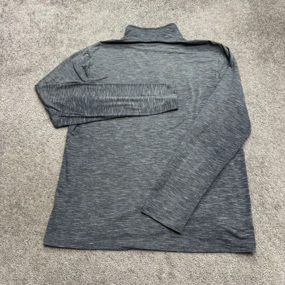 J.Crew Performance 1/4 Zip Pullover Shirt Mens Medium Heather Gray Long Sleeve